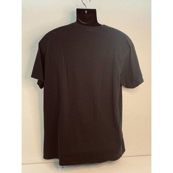 L Westworld Graphic Tee Shirt Turquoise Green Bright Graphic on Black 20" Chest - Picture 3 of 6